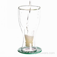 Cupă de bere din sticlă cu perete dublu